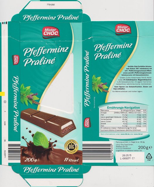 Mister Choc Pfefferminz Praline DLG