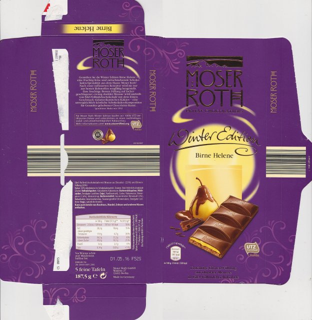 Moser Roth duze pion 5 Winter Edition Birne Helene 191kcal utz