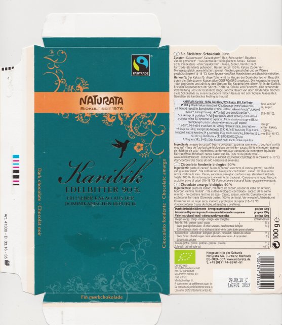 Naturata 4 Karibik edelbitter 90