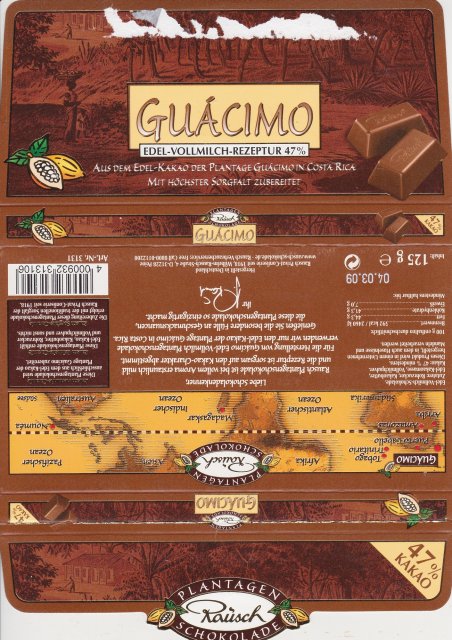 Rausch 2 Guacimo edel vollmilch 47