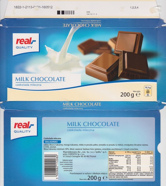 Real srednie milk chocolate