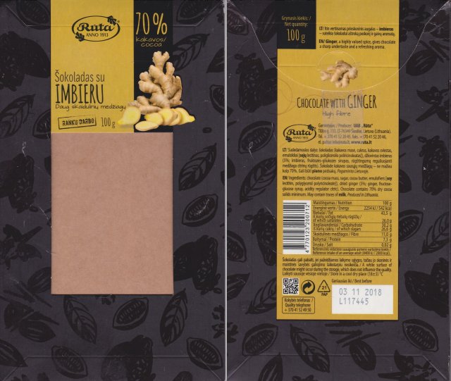 Ruta chocolate with ginger