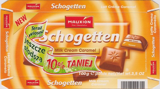 Schogetten Mauxion male 2 Milk Cream Caramel  New Teraz wiosna jeszcze slodsza