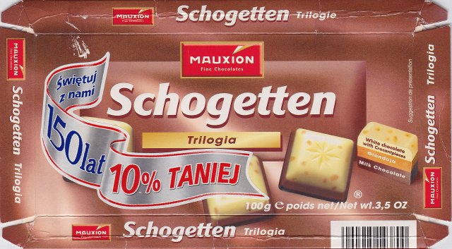 Schogetten Mauxion male 3 Trilogia Swietuj z nami 150 lat