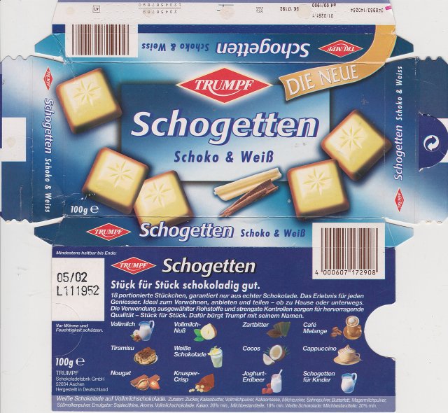 Schogetten Trumpf male 10 Schoko & Weiss Die Neue