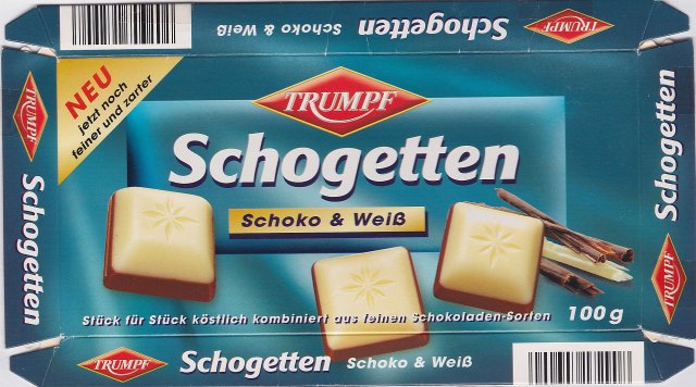 Schogetten Trumpf male 11 Schoko & Weis Neu jetzt noch feiner und zarter
