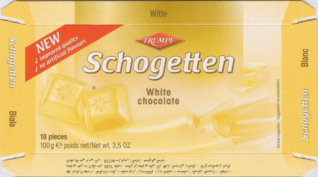 Schogetten Trumpf male 15 White chocolate New improved quality no artificial flavours