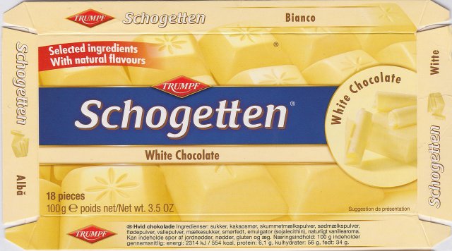 Schogetten Trumpf male 22 White Chocolate Selected ingredients With natural flavours
