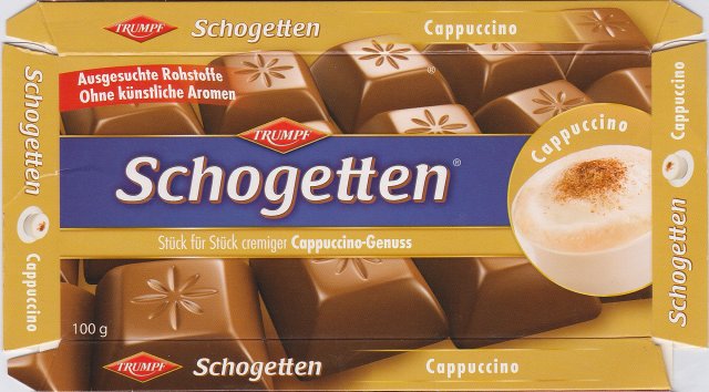 Schogetten Trumpf male 23 Cappuccino Ausgesuchte Rohstoffe Ohne kunstlische Aromen