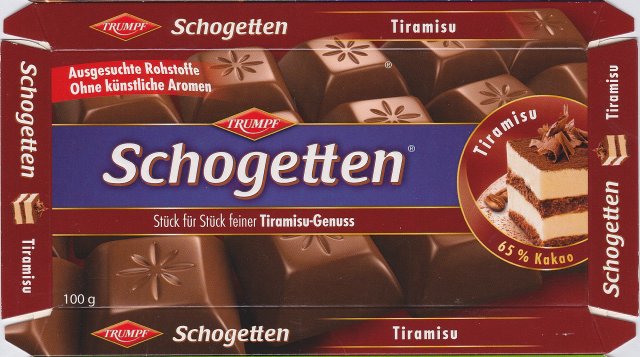 Schogetten Trumpf male 23 Tiramisu Ausgesuchte Rohstoffe Ohne kunstlische Aromen