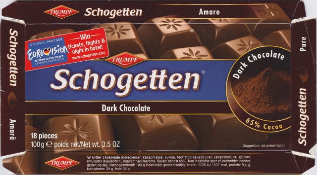 Schogetten Trumpf male 25 Dark Chocolate Eurovision