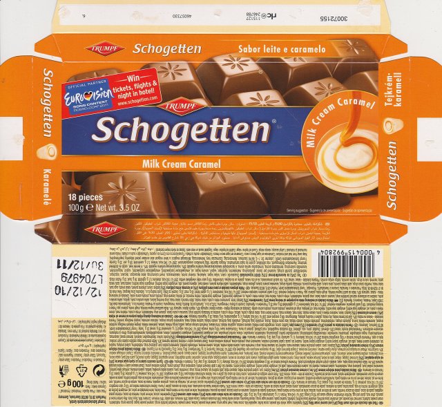 Schogetten Trumpf male 25 Milk Cream Caramel Eurovision