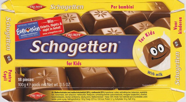 Schogetten Trumpf male 25 for Kids Eurovision