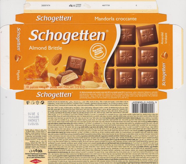 Schogetten Trumpf male 29 Almond Brittle new recipe even more delicious 1