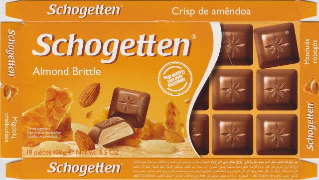 Schogetten Trumpf male 29 Almond Brittle new recipe even more delicious