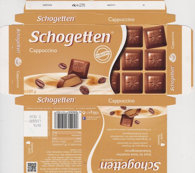 Schogetten Trumpf male 30 Cappuccino neue Rezeptur noch leckerer
