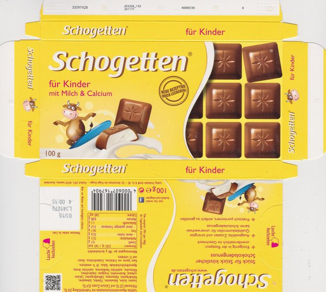 Schogetten Trumpf male 30 fur Kinder mit Milch Calcium neue Rezeptur noch leckerer