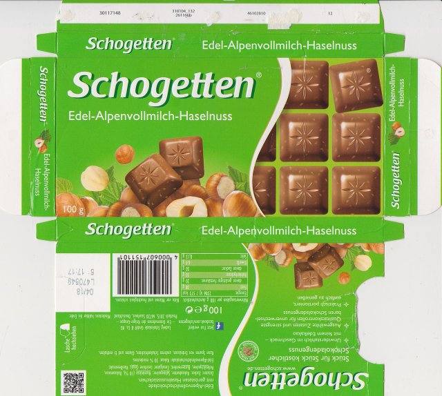 Schogetten Trumpf male 31 Edel Alpenvollmilch Haselnuss
