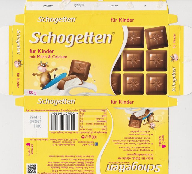 Schogetten Trumpf male 31 fur Kinder mit Milch & Calcium