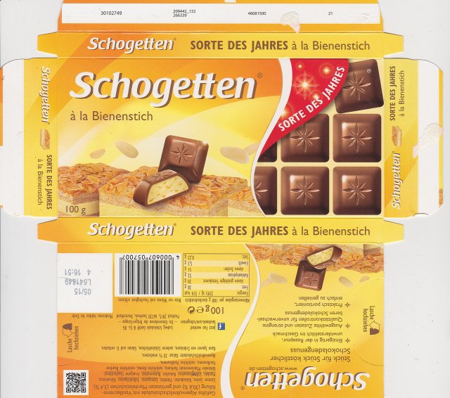 Schogetten Trumpf male 33 a la Bienenstich sorte des jahres