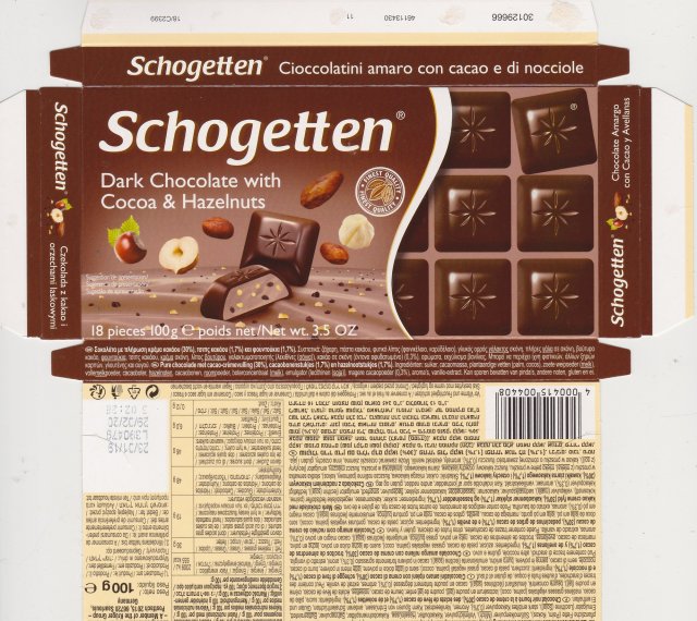Schogetten Trumpf male 36 Dark Chocolate with Cocoa & Hazelnuts Finest Quality 3