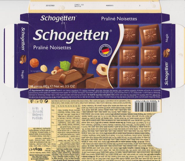 Schogetten Trumpf male 37 Praline Noisettes German Quality 1