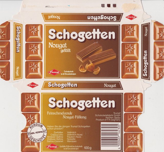 Schogetten Trumpf male 4 Nougat gefullt