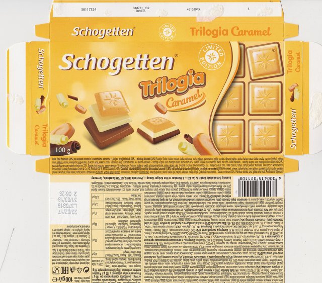 Schogetten Trumpf male 40 Trilogia Caramel limited edition