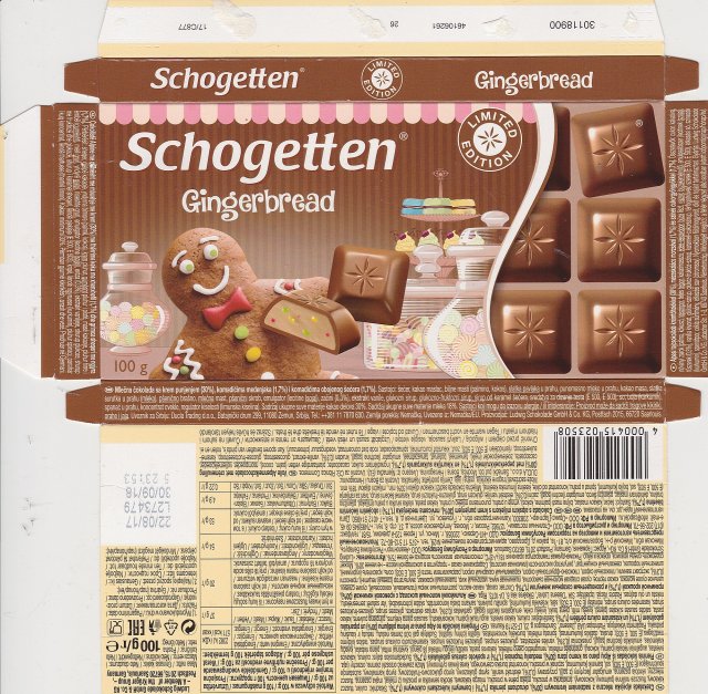 Schogetten Trumpf male 43 Gingerbread Limited Edition