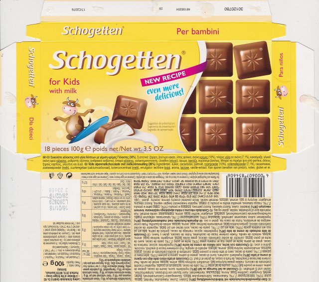 Schogetten Trumpf male 44 for Kids with milk new recipe even more delicious
