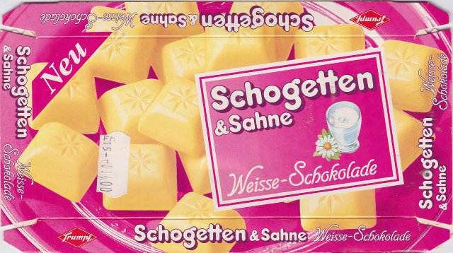 Schogetten Trumpf male 7 & Sahne Weisse-Schokolade Neu