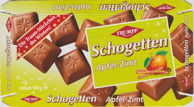 Schogetten Trumpf male 8 Apfel-Zimt Die Traum-Stuckchen des Winters
