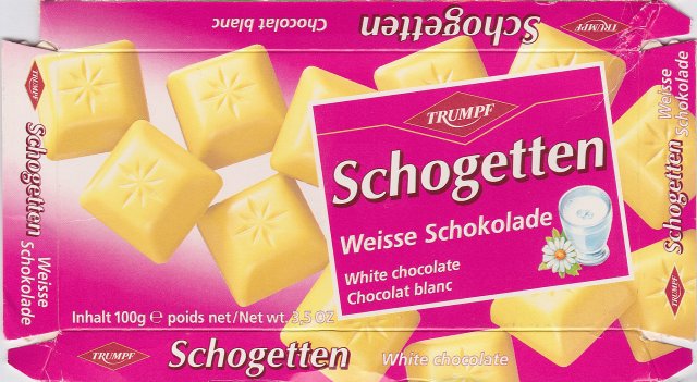Schogetten Trumpf male 8 Weisse Schokolade White chocolate Chocolat blanc