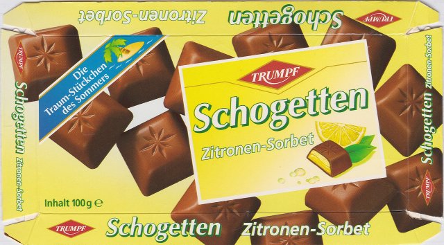 Schogetten Trumpf male 8 Zitronen-Sorbet Die Traum-Stuckchen des Sommers