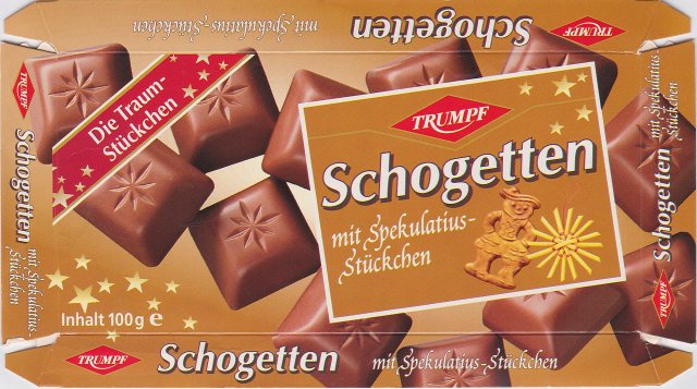 Schogetten Trumpf male 8 mit Spekulatius-Stuckchen Die Traum-Stuckchen