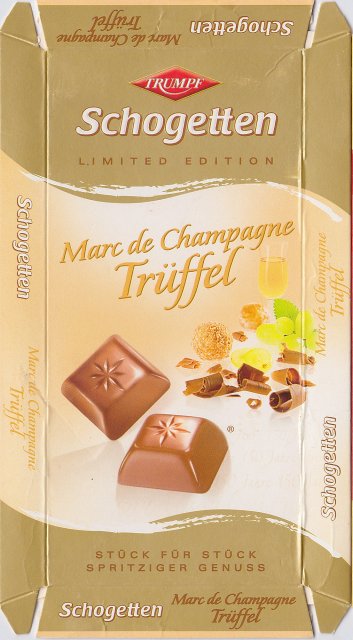 Schogetten Trumpf male 9 Marc de Champagne Truffel