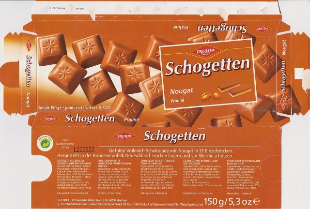 Schogetten Trumpf srednie 5 Nougat Praline