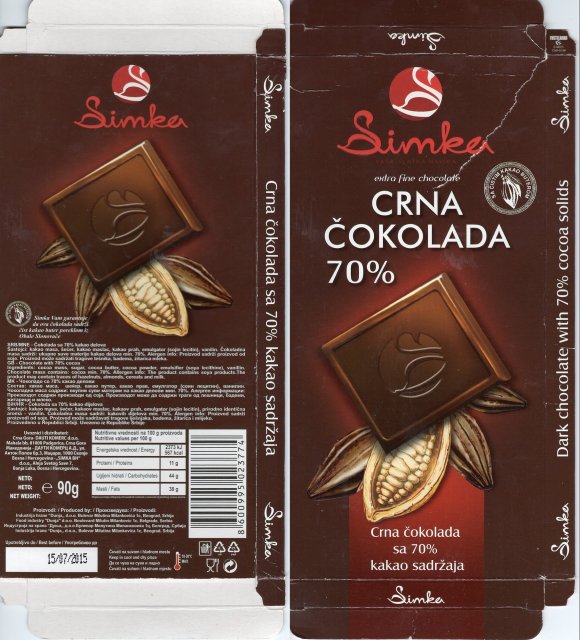 Simka Crna Cokolada 70
