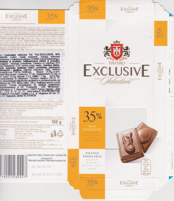 Taitau exclusive selection 35 milk