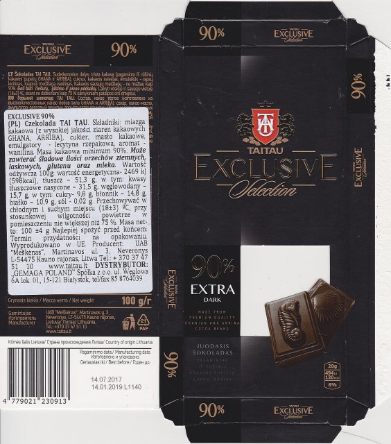 Taitau exclusive selection 90 extra dark