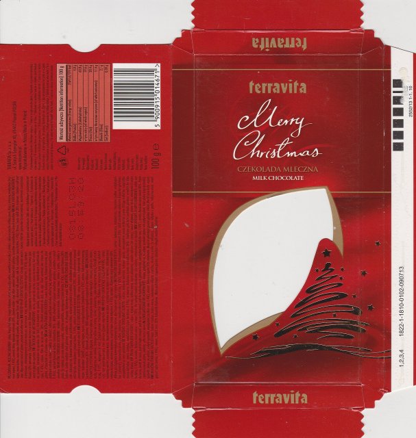 Terravita male pion czekolada mleczna merry christmas