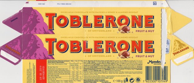 Toblerone Fruit & Nut 100g