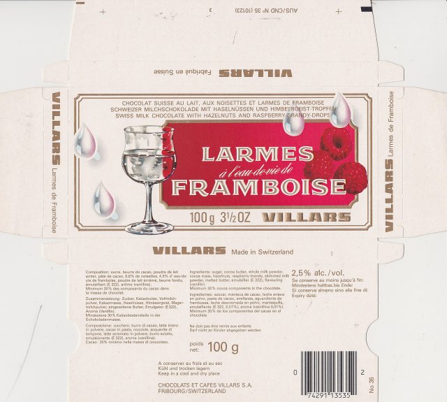 Villars 1b larmes framboise