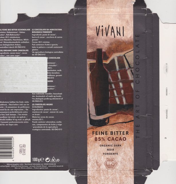 Vivani tAoC feine bitter 85 cacao bio