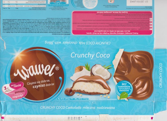 Wawel duze 9 crunchy coco serce roÅnie 229kcal