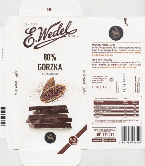 Wedel pion srednie premium 80 gorzka