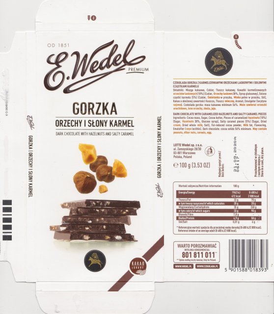 Wedel pion srednie premium gorzka orzechy i sÅony karmel