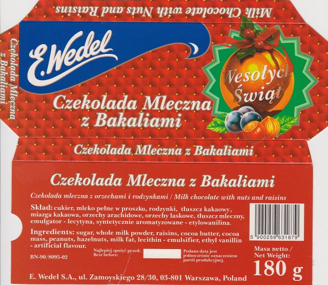 Wedel poziom srednie 3_5 mleczna z bakaliami swiateczna BN _x_