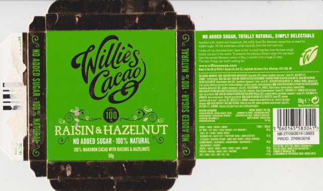 Willies raisin hazelnut