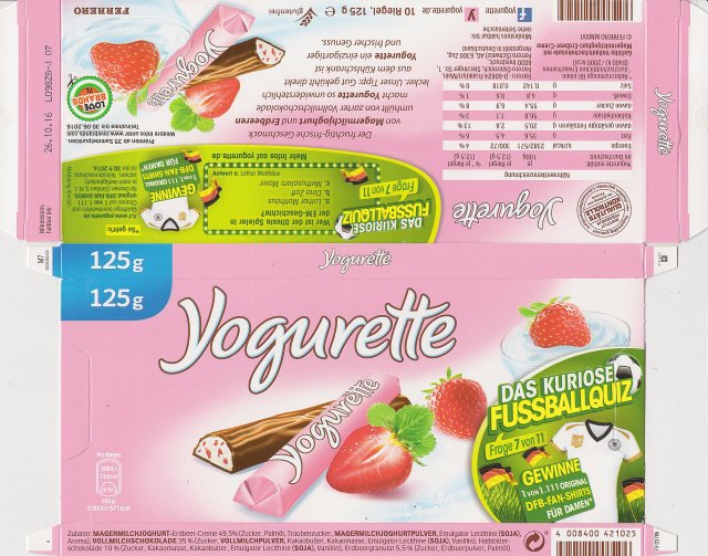 Yogurette 4 das kuriose Fussballquiz 125g 72kcal